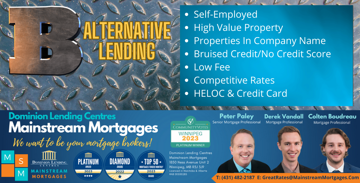 B Lending – Alternative Lending Solutions When Your Bank Or Credit Union Declines Your Mortgage Application banner
